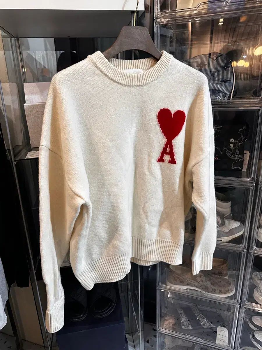 アミ ビックハート ロゴ ニット xl