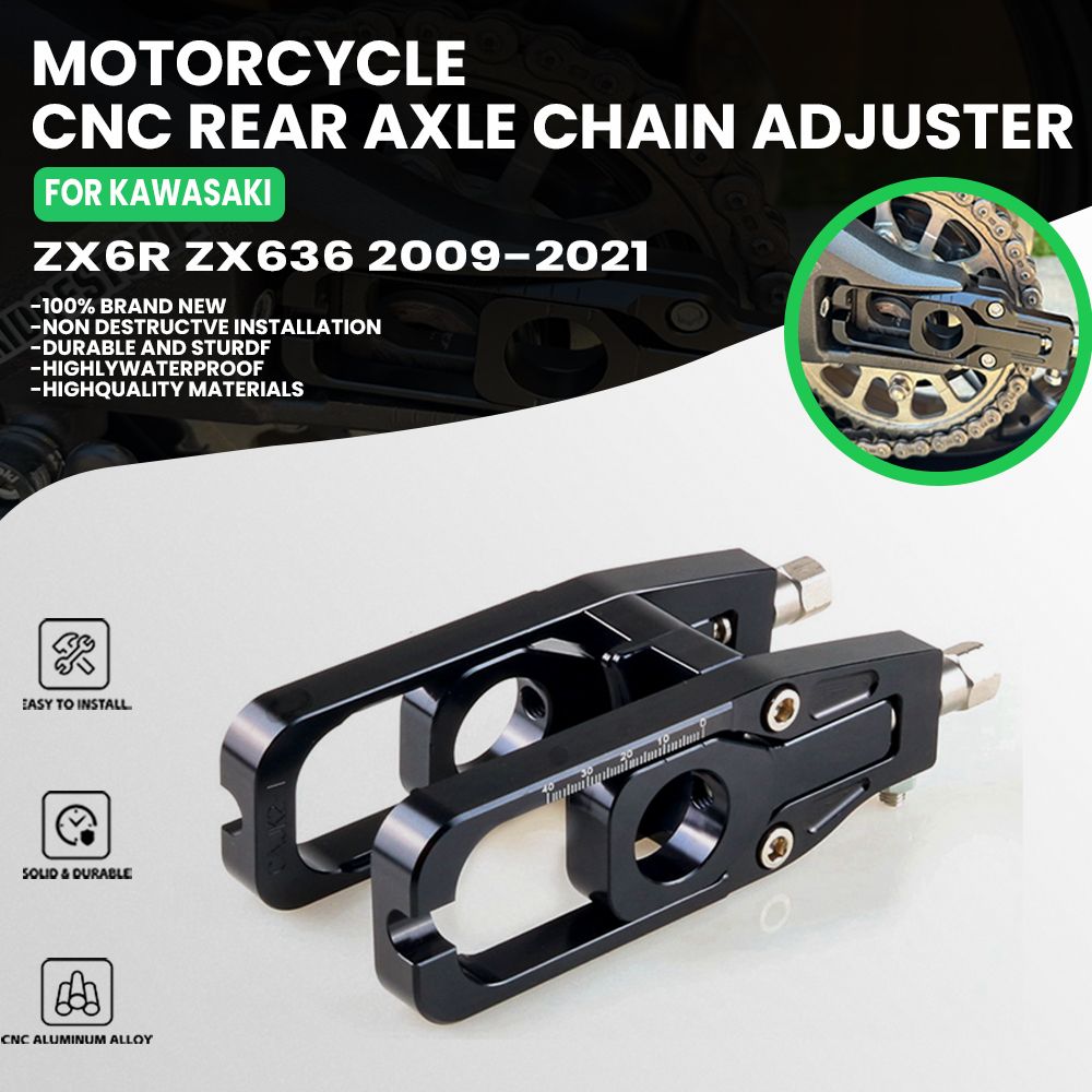 カワサキ ZX-6R/ZX-636 用 CNC リアアクスルチェーンアジャスター