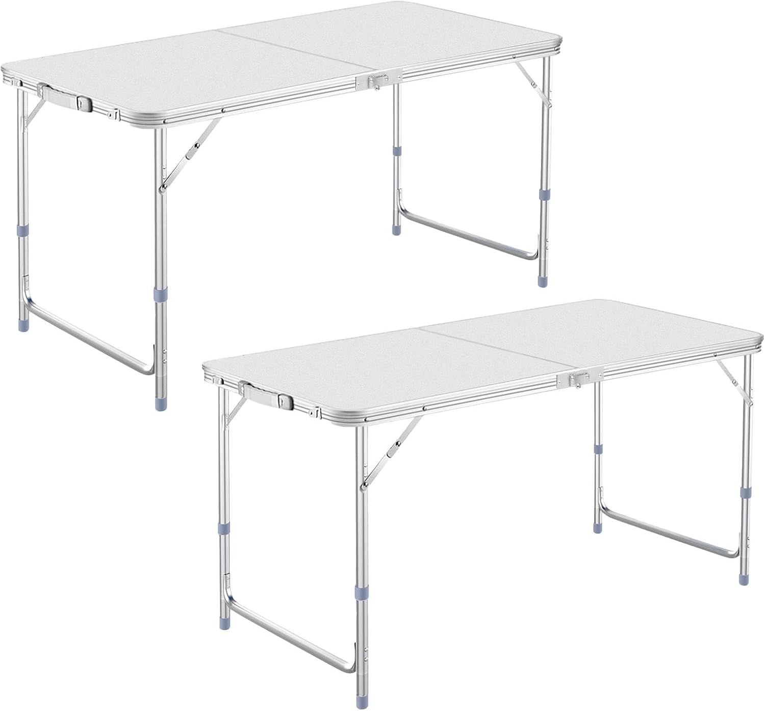 DesertFox キャンプ テーブル アウトドア テーブル 折りたたみ テーブル 120cm/180cm 単品/セット 高さ3段階調整可能 自由に高さ調整可能ピクニック レジャー キャンプ用