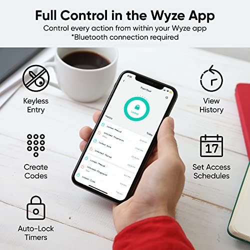 Wyze スマートロック 指紋認証キーレスドアロック シルバー Bluetooth デッドボルト交換 バックライト付きキーパッド IPX5 耐候性 アプリ内履歴管理 スケジュールアクセス 自動ロック BHMA UL規格20分耐火★m 6da5b116