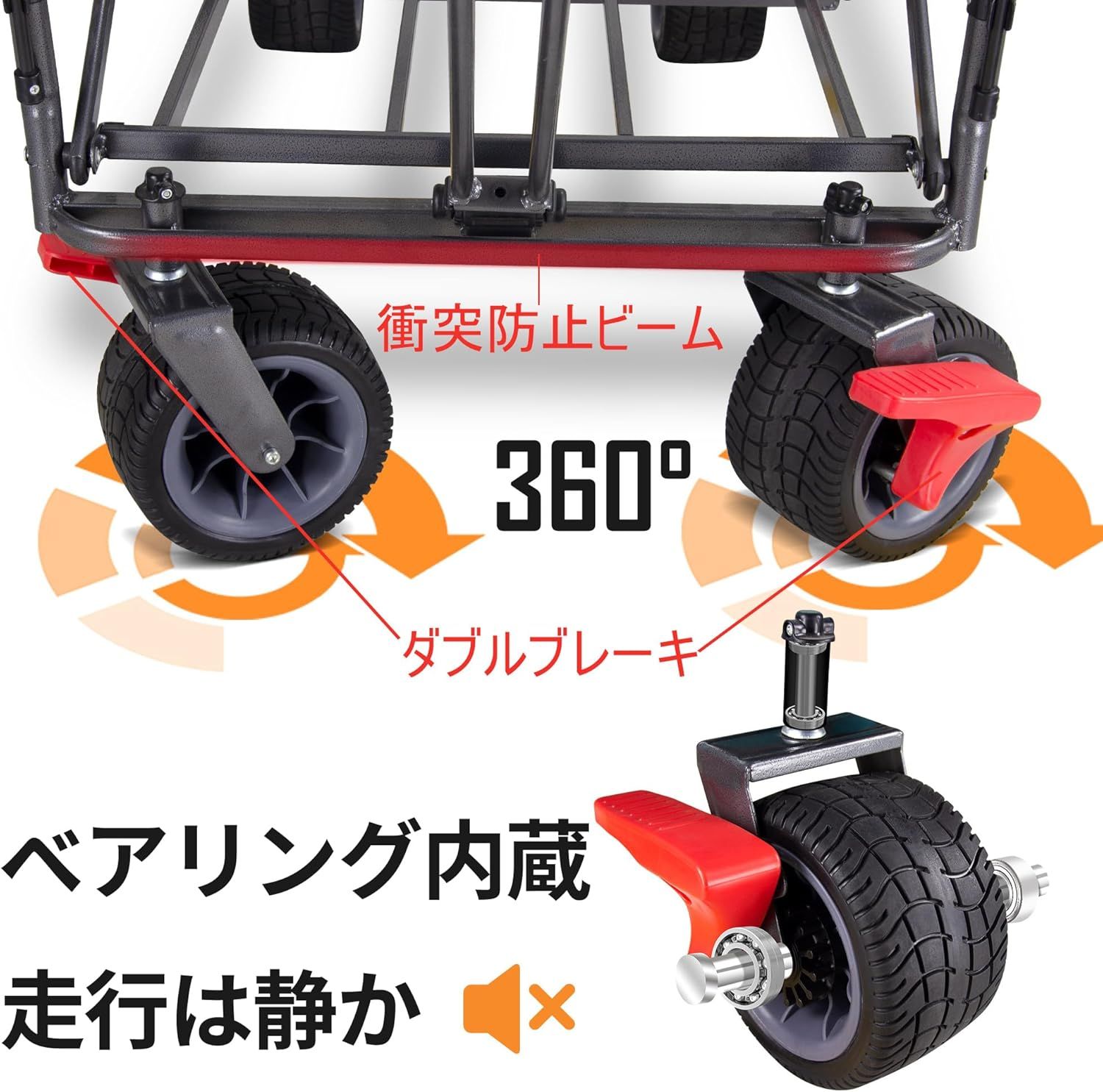 TMZ折りたたみ式全地形ガーデン車両、屋外キャンプキャンプ車両 