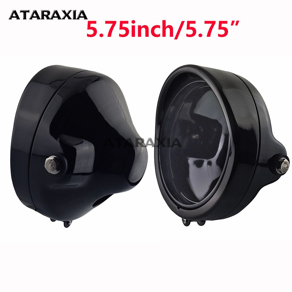バイク 5.75インチ LED オートバイヘッドライトカバー ブラック