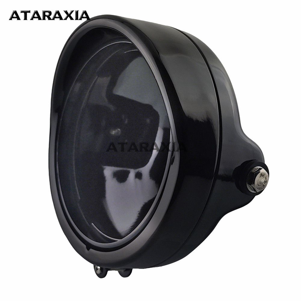 バイク 5.75インチ LED オートバイヘッドライトカバー ブラック