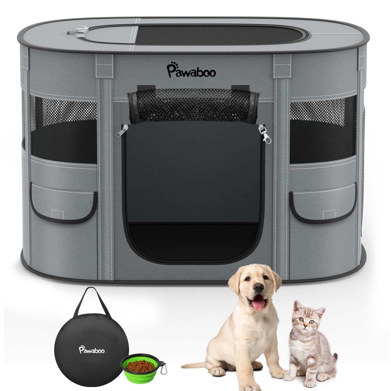 ペットサークル 折りたたみ Pawaboo 犬 室内 ペット ケージ メッシュ 扉付き 犬用 小型犬 組立簡単 防水 長方形 キャットサークル 引き裂けにくい ペットフェンス ファスナー式 出入り便利 犬 屋外サークル 哺乳期 分娩室 動物フ e53edc7c 6,210円