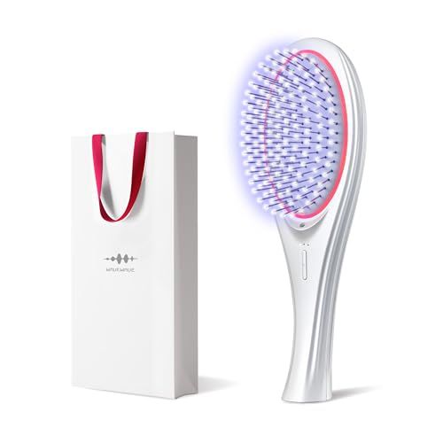 「ひるおび」にて紹介 wavewave ems ヘアブラシ イオンケア 赤色LED サラサラ髪 クッションブラシ くし 誕生日 女性 妻 彼女 プレゼント (ホワイト, ギフト用)pms 14126b3d