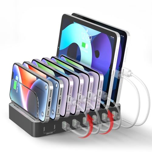 Unitek 2025 USB PD充電ステーション 8ポート PD20W*2+USB A*6 卓上充電スタンド 75W 8台同時充電 1.5A/2.4A/3A スマートIC搭載 複数台対応 Android/iPhone/iPad/Kindle/タブレットyu