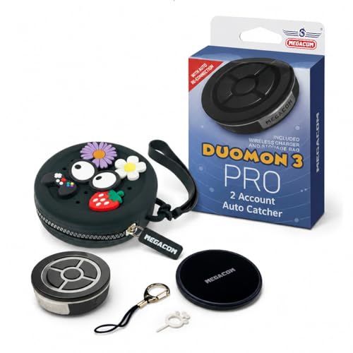 N◆megacom DuoMon3 PRO 2025ver. 自動再接続機能 1P/2Pポケットオートキャッチャー(レッドボール)、IPX7防水ワイヤレスとType-C充電式APP調節可能なライト、振動、サウンド、充電パッド付きワンタッチ再接 054def48