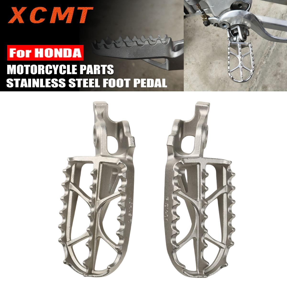 ホンダ CR125/CRF150R/CRF250/CRF450 用 ステンレス製フットペダル