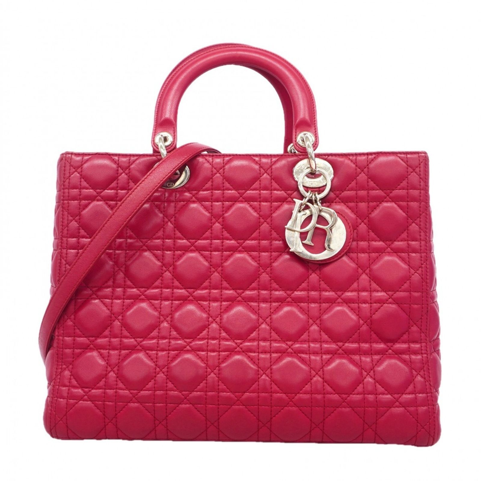 クリスチャン・ディオール(Christian Dior) クリスチャンディオール ハンドバッグ カナージュ レディディオール レザー レッド 2wayバッグレディース