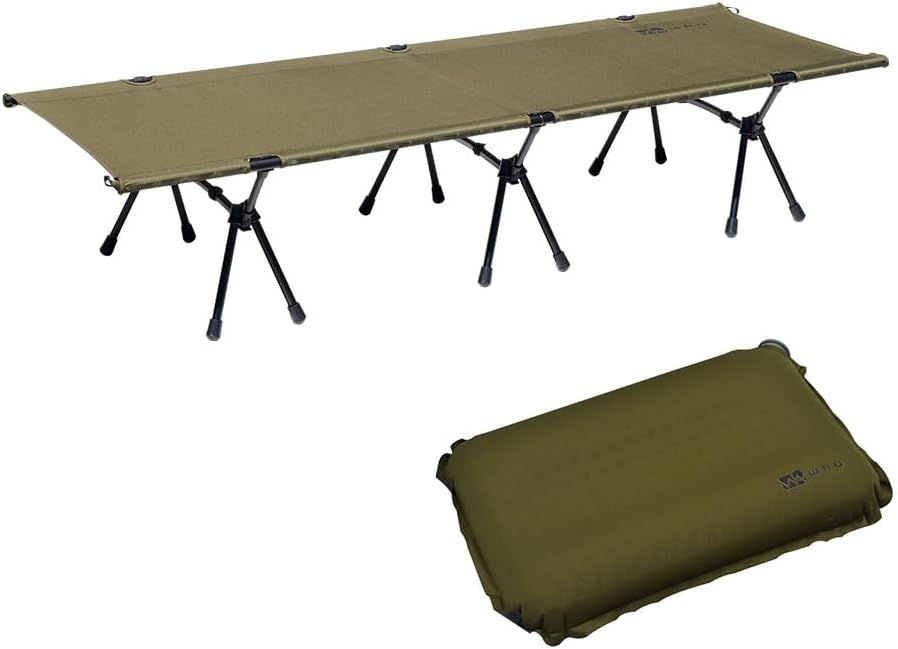 WAQ 2WAY キャンプ コット 静音 軽量 折りたたみベッド 耐荷重150kg ハイ/ロー切替可能