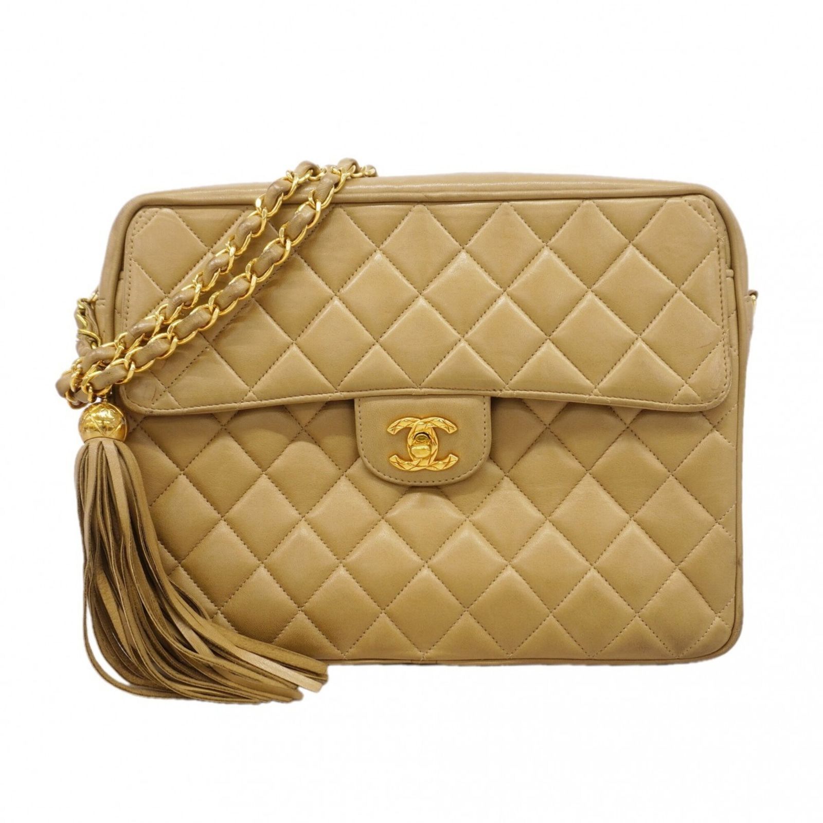 シャネル(Chanel) シャネル ショルダーバッグ マトラッセ 付きチェーンショルダー ブリリアント ラムスキン ベージュ レディース 135,195円