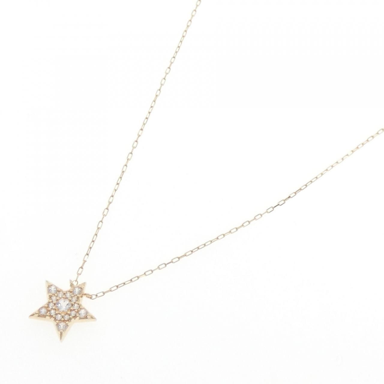 STAR JEWELRY ネックレス K10 ホワイトトパーズ 5P YG K10(ホワイト 