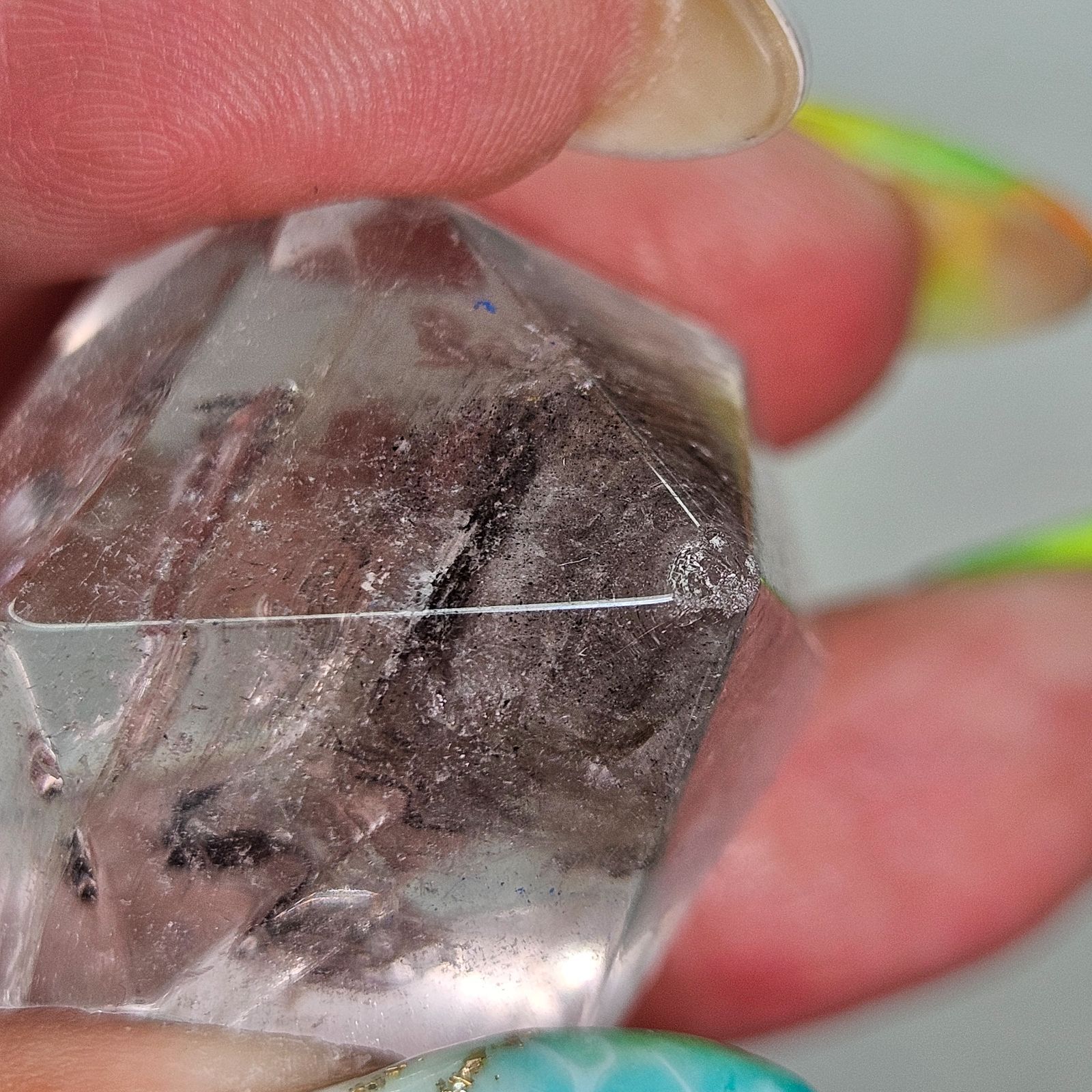 虹入り水入り水晶 ハーキマーダイヤモンド 原石研磨 - メルカリ