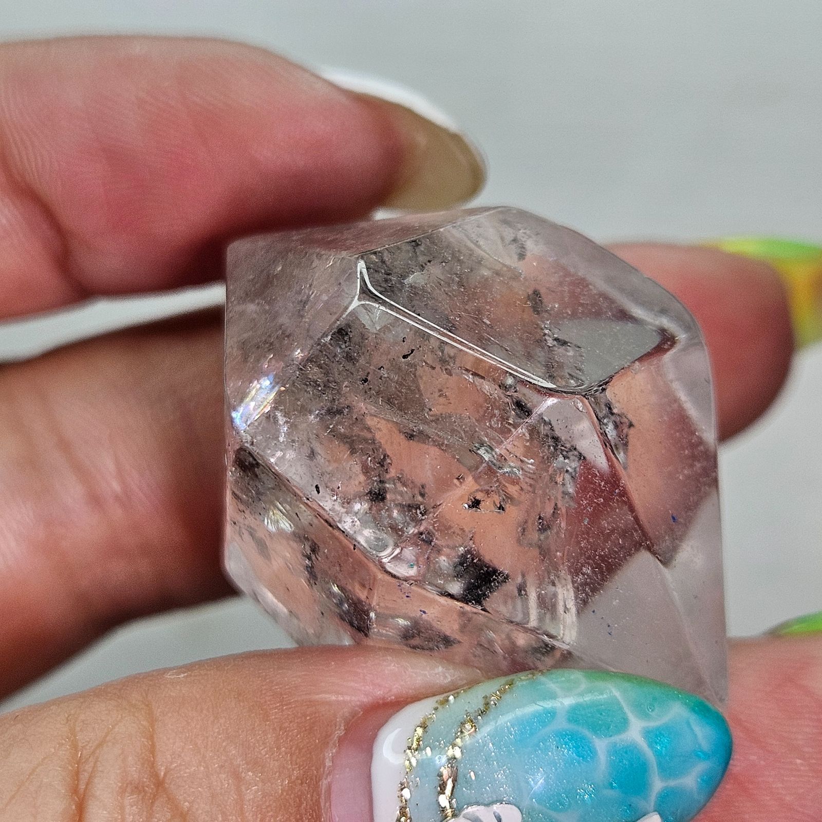 虹入り水入り水晶 ハーキマーダイヤモンド 原石研磨 - メルカリ