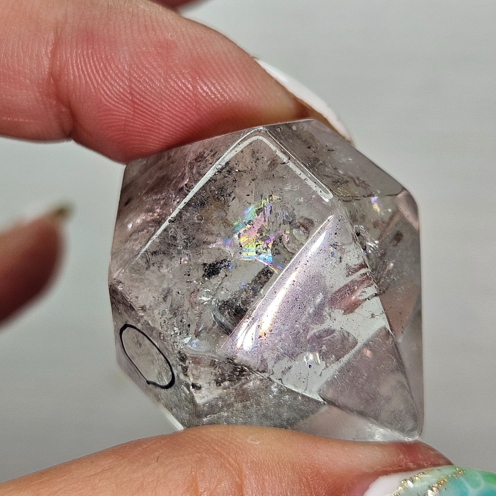 虹入り水入り水晶 ハーキマーダイヤモンド 原石研磨 - メルカリ