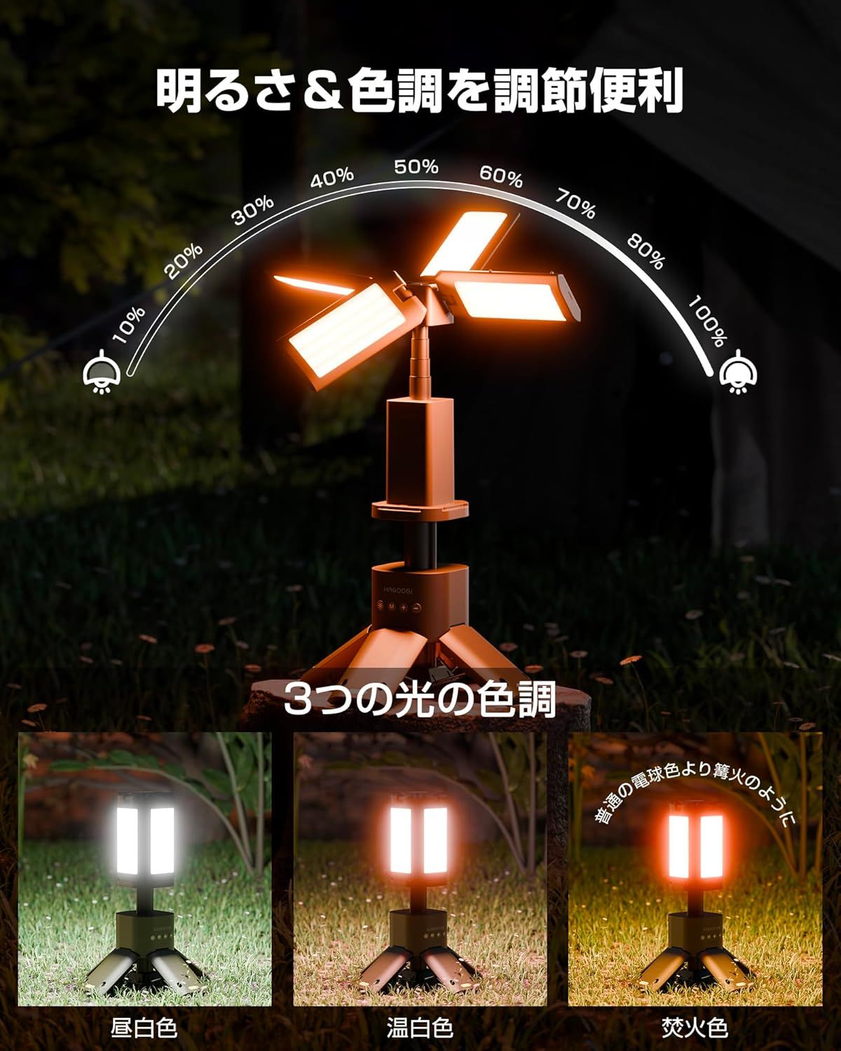 HAGOOGI ランタン ledランタン キャンプライト 「1台5役・業界最初の
