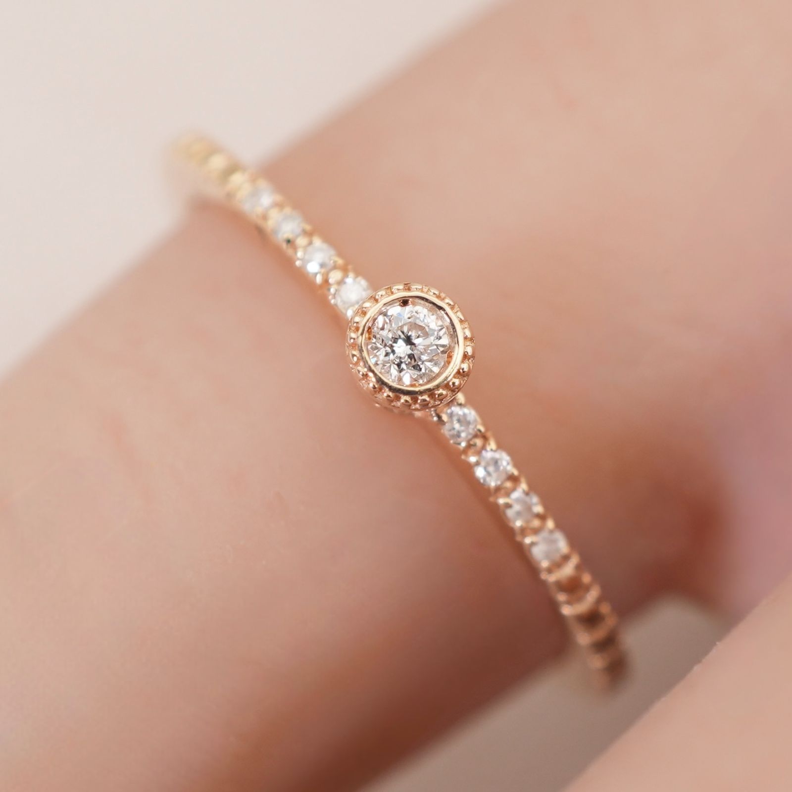 アガット K10 ハーフエタニティ ダイヤ 0.05ct リング/25-3604 - メルカリ