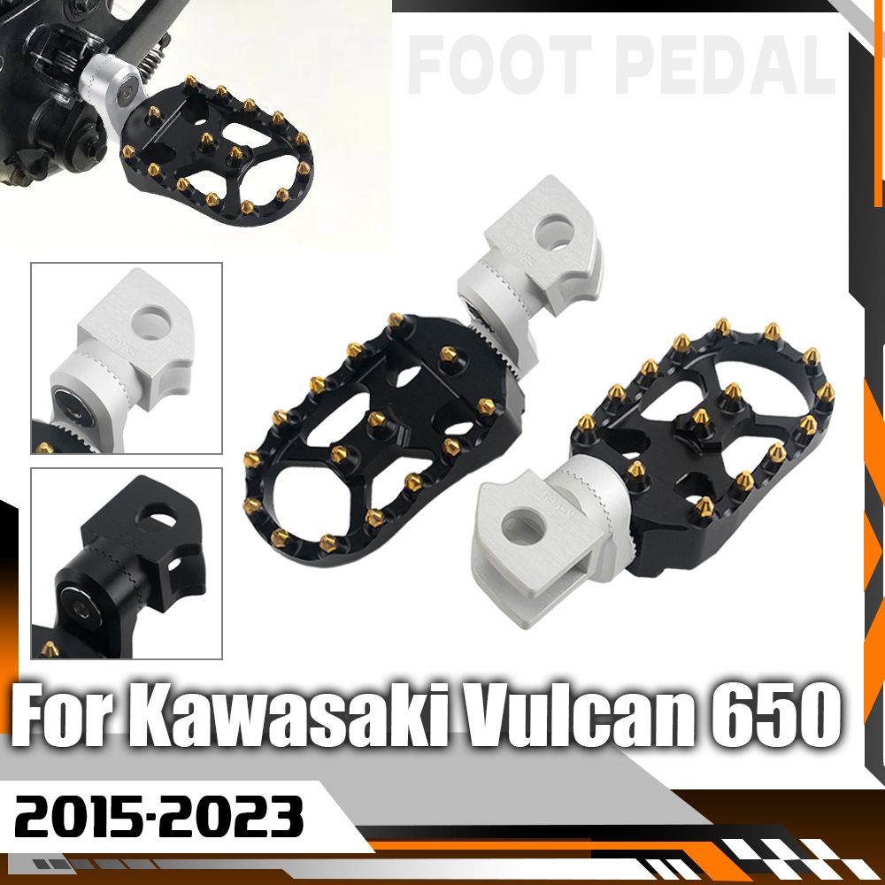 Kawasaki バルカン 650 用 フロントフットペグ CNC アルミ製 滑り止め調整可能