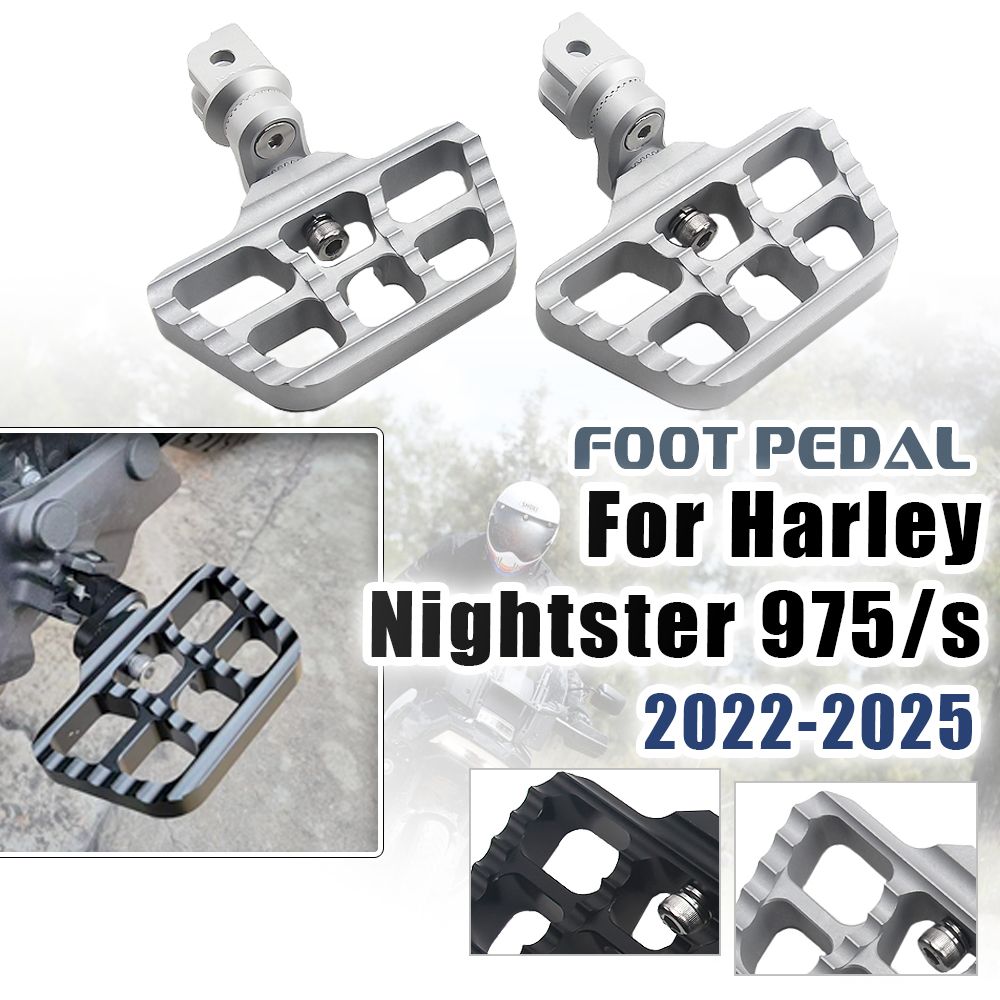ハーレー ナイトスター 975/S 2022-2025 用 ワイドフットペグ レスト ペダル 360度調整可能