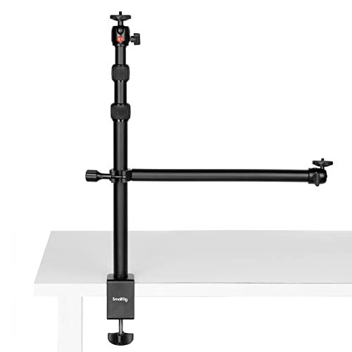 SmallRig カメラアーム デスクカメラスタンド 卓上一脚 3段階伸縮式アーム+補助延長アーム 1/4ネジ付きスマホホルダー付き 自由雲台 アルミ製 耐荷重2Kg カメラ用三脚/LEDライト/外付けマイク/プロジェクタースタンド/Webカメラスタンドにyu