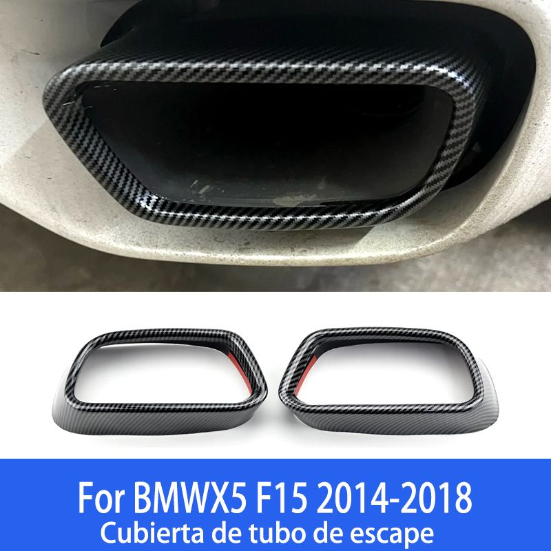 BMW X5/X6 F15/F16 2014-2018 用 ブラックステンレス鋼 リアエキゾーストパイプカバー