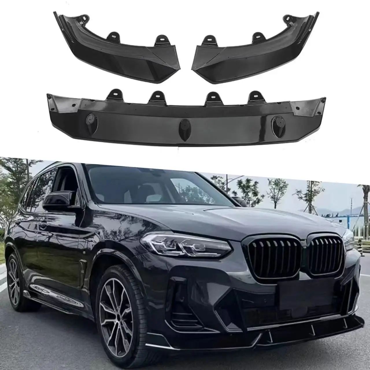 BMW X3 G01/X4 G02/iX3 2021-2024 用 ABS製フロントリップスポイラー