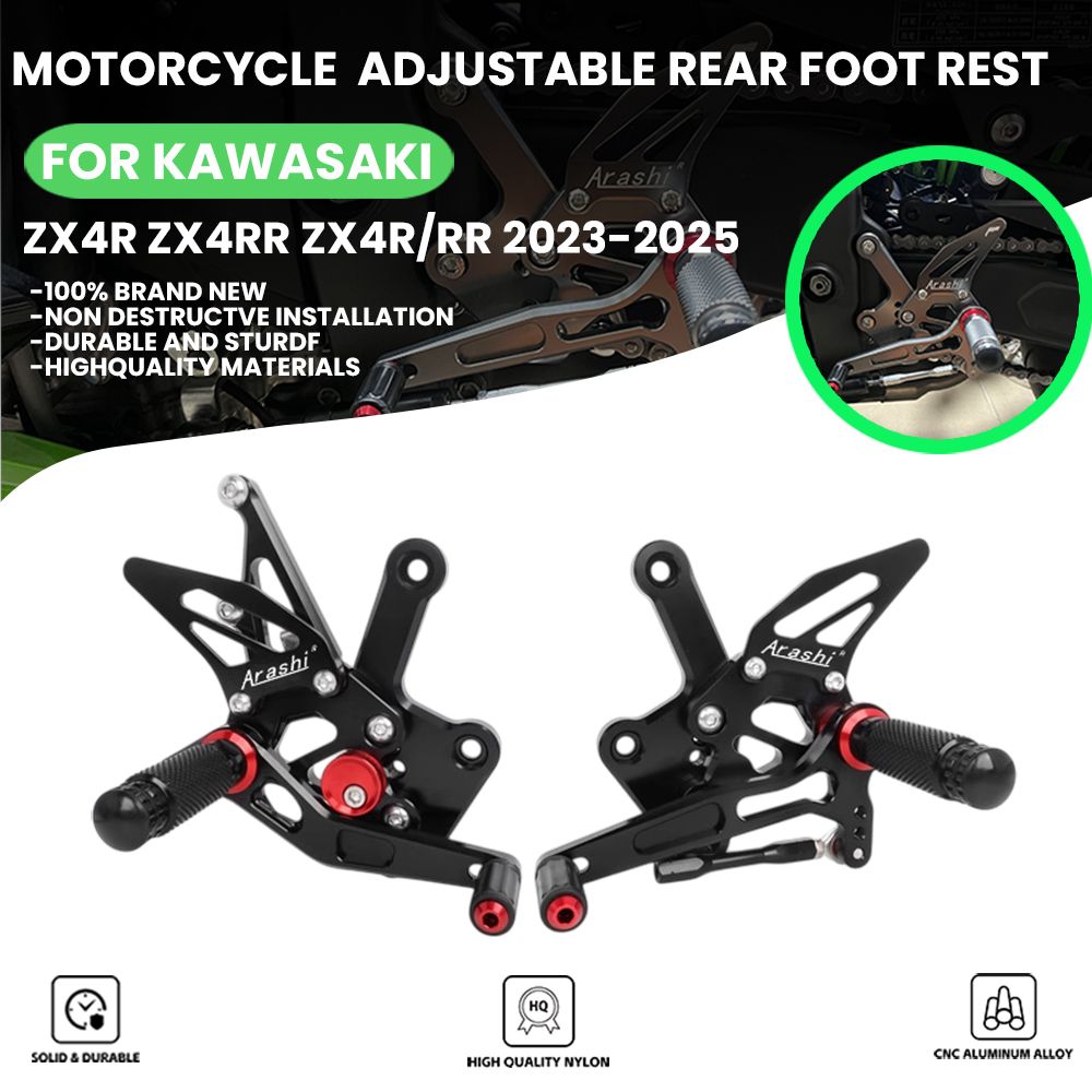 アクセサリー R カワサキ ZX4R/ZX4RR 用 CNC 調整可能リアセットフットレスト 2023