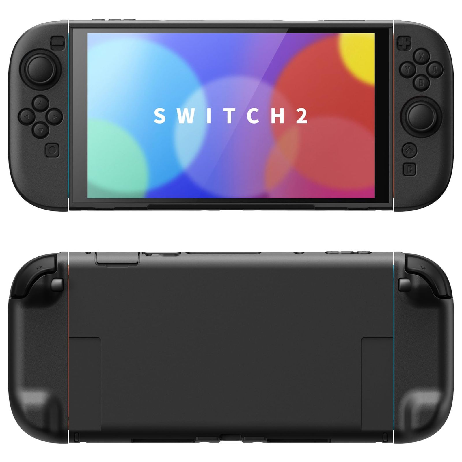 PlayVital Nintendo Switch 2（2025）対応ハードカバー 保護ケース 付けたままドックに対応 折りたたみ式スタンド親指グリップ付き【ブラック】 0