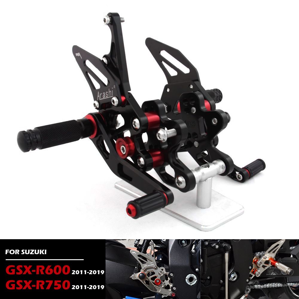 スズキ GSX-R600/750 2011-2019 用 アルミ合金 リアセット フットレスト