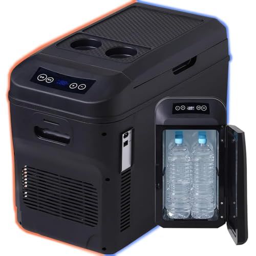 車載冷蔵庫 24L 冷温庫 -2℃?60℃ 3電源対応（AC/DC12V・24V）ポータブル 大容量 コンパクト設計 軽量 持ち運び便利 75W 低消費電力 車中泊 キャンプ アウトドア 静音 ドリンクホルダー付き iimono117t