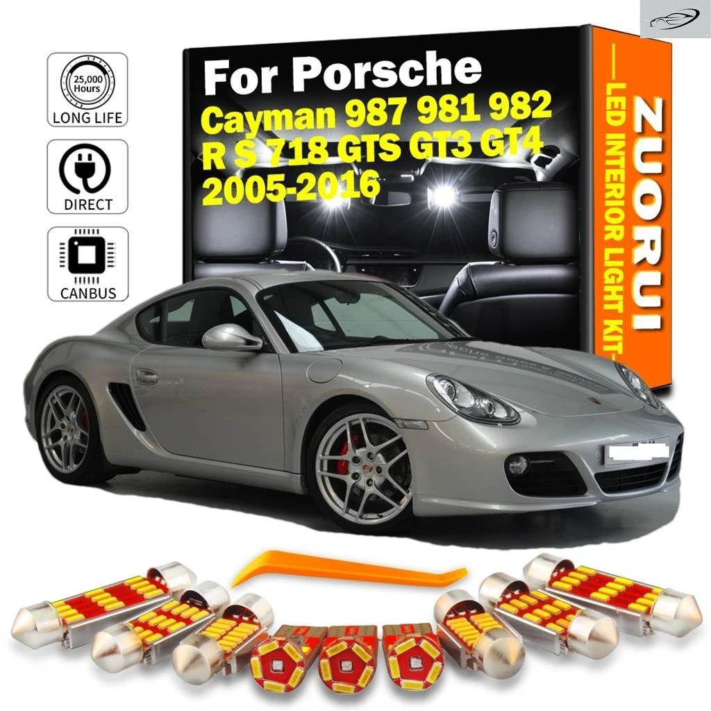 CANBUS LED 室内読書灯キット ポルシェ ケイマン 987 981 982 R S 718 GTS GT3 GT4 2005-2016 車用サンバイザー バルブ