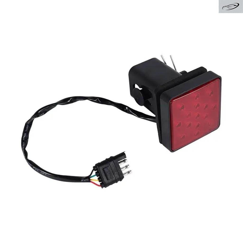 RED 15 LED 2インチ トレーラー トラック ヒッチ牽引レシーバーカバー ブレーキライト ピン12V
