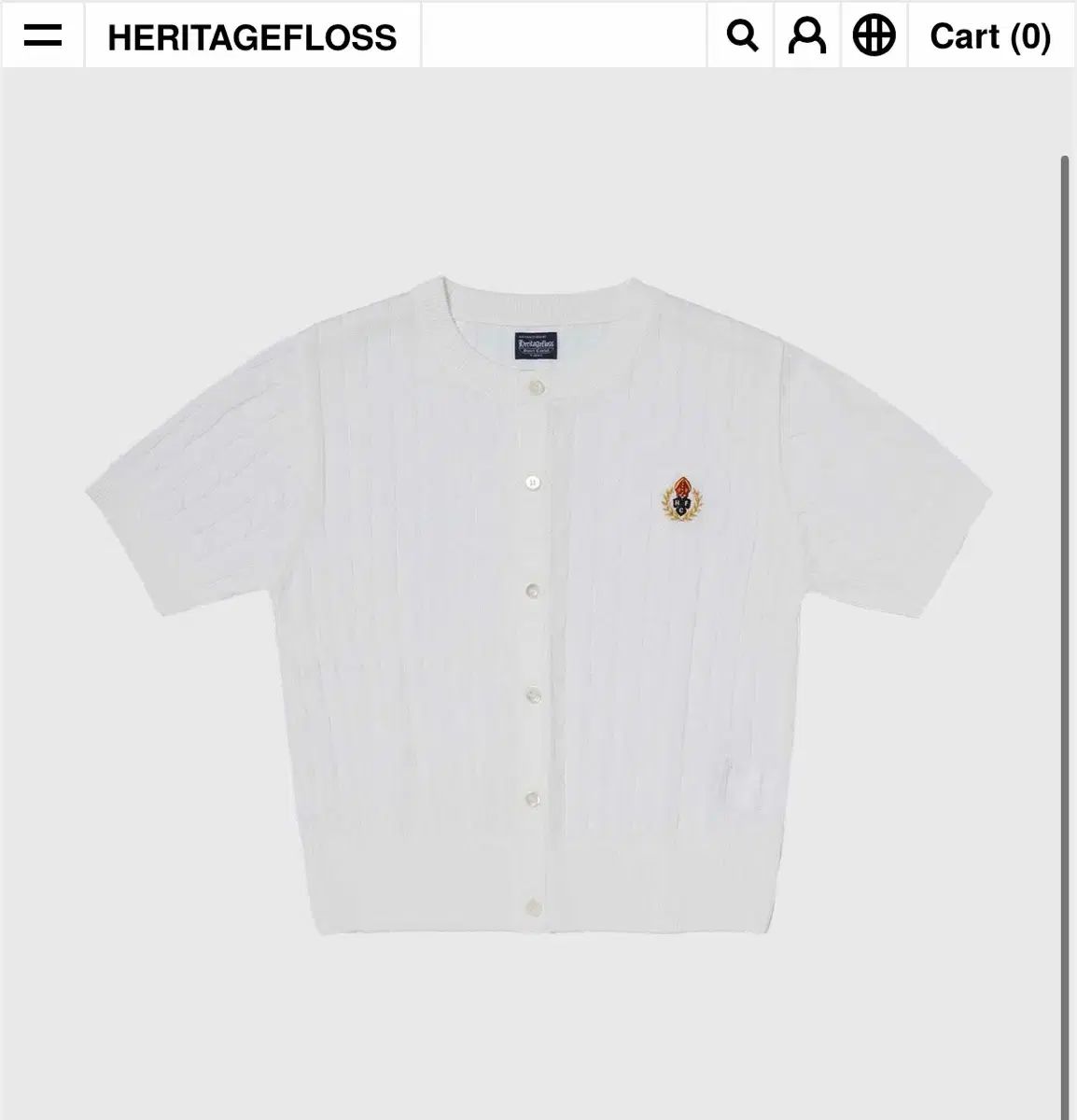 HERITAGE FLOSS カーディガン CREST CABLE HALF-SLEEVE 24,423円