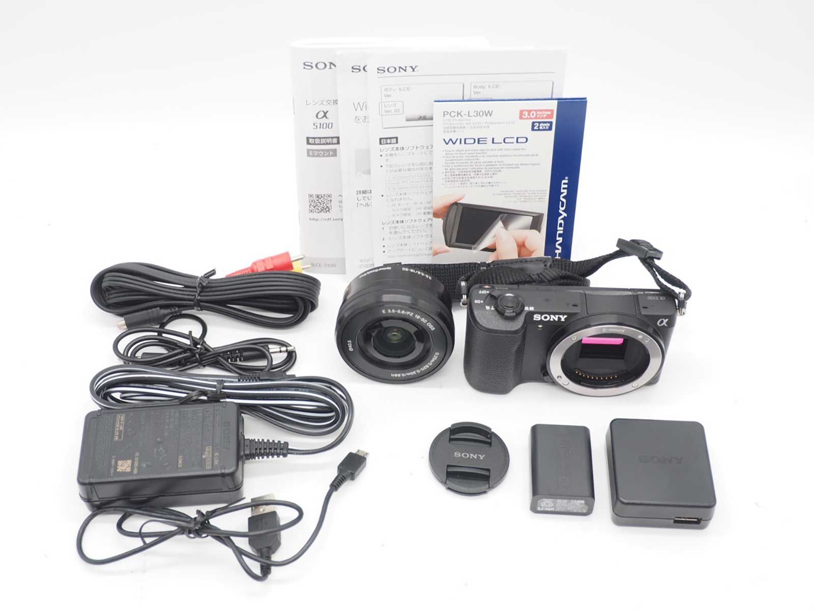 ソニー Sony Alpha a5100 Mirrorless Black 16-50mm Lens 1247 Shots