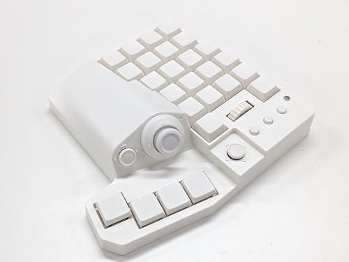 [MH-Device] MH-Zeta ジョイスティック・ホイール付き47キー片手ゲーミングキーボード 片手 キーボード 左手キーボード (白)★m d24283e6