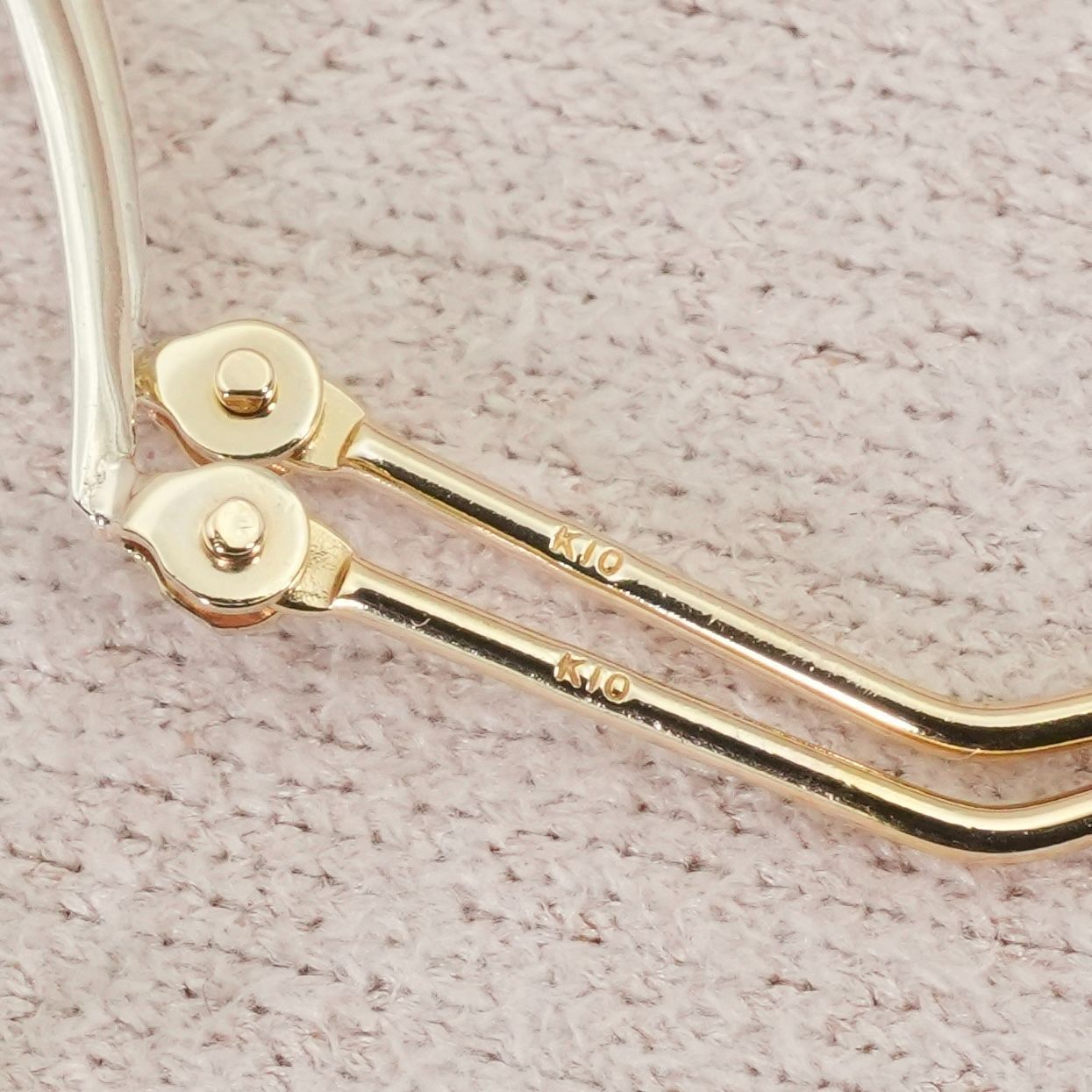 アガット 大きめ シルバー K10 フープ ピアス アラベスク/25-2723