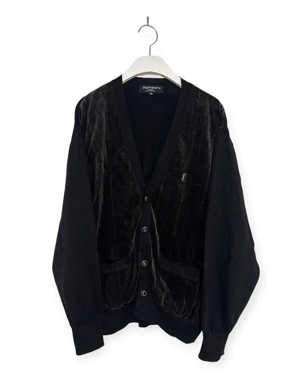 YVES SAINT LAURENT イヴ・サンローラン ツアーベルベット ニット カーディガン