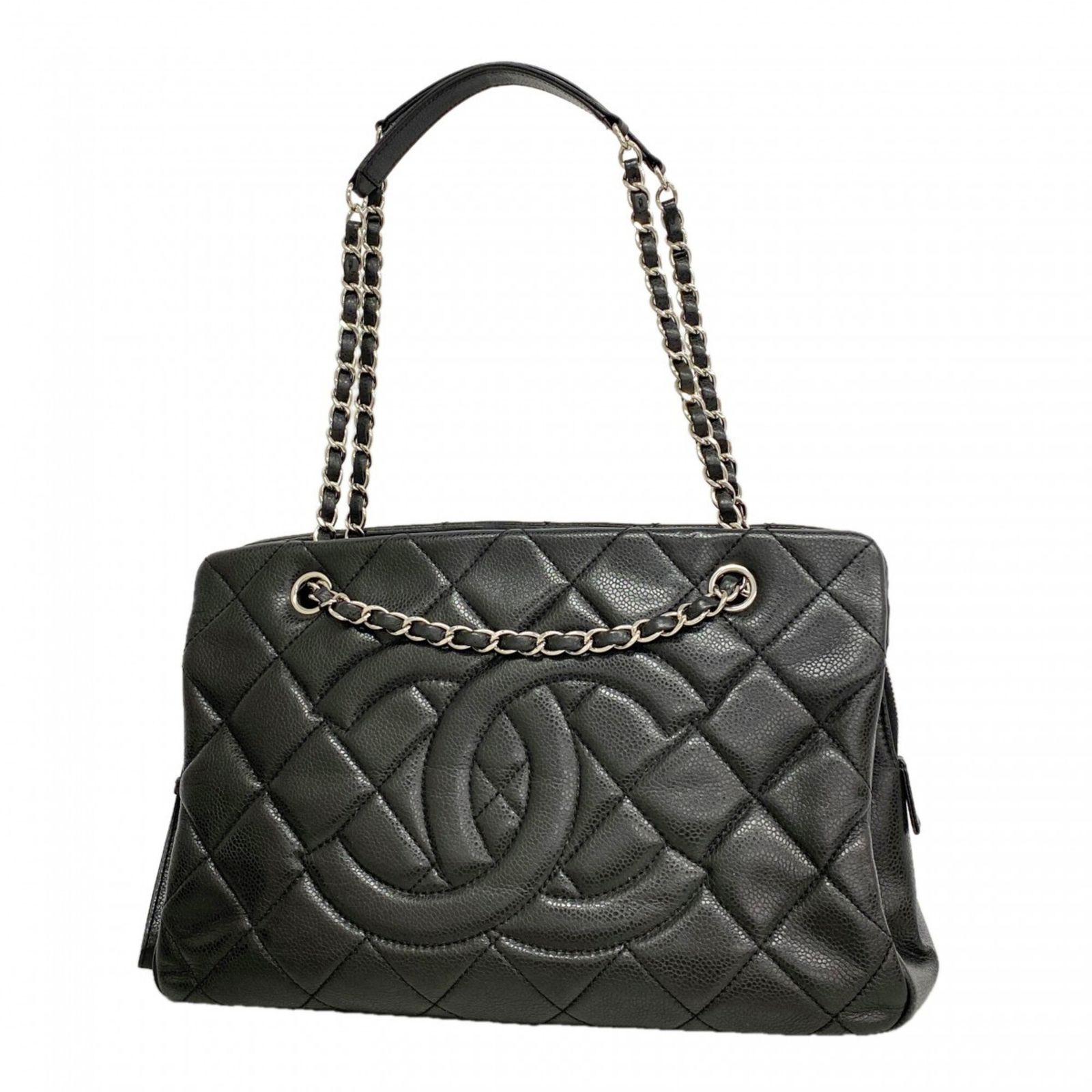 シャネル(Chanel) シャネル ショルダーバッグ マトラッセ チェーンショルダー キャビアスキン ブラック レディース
