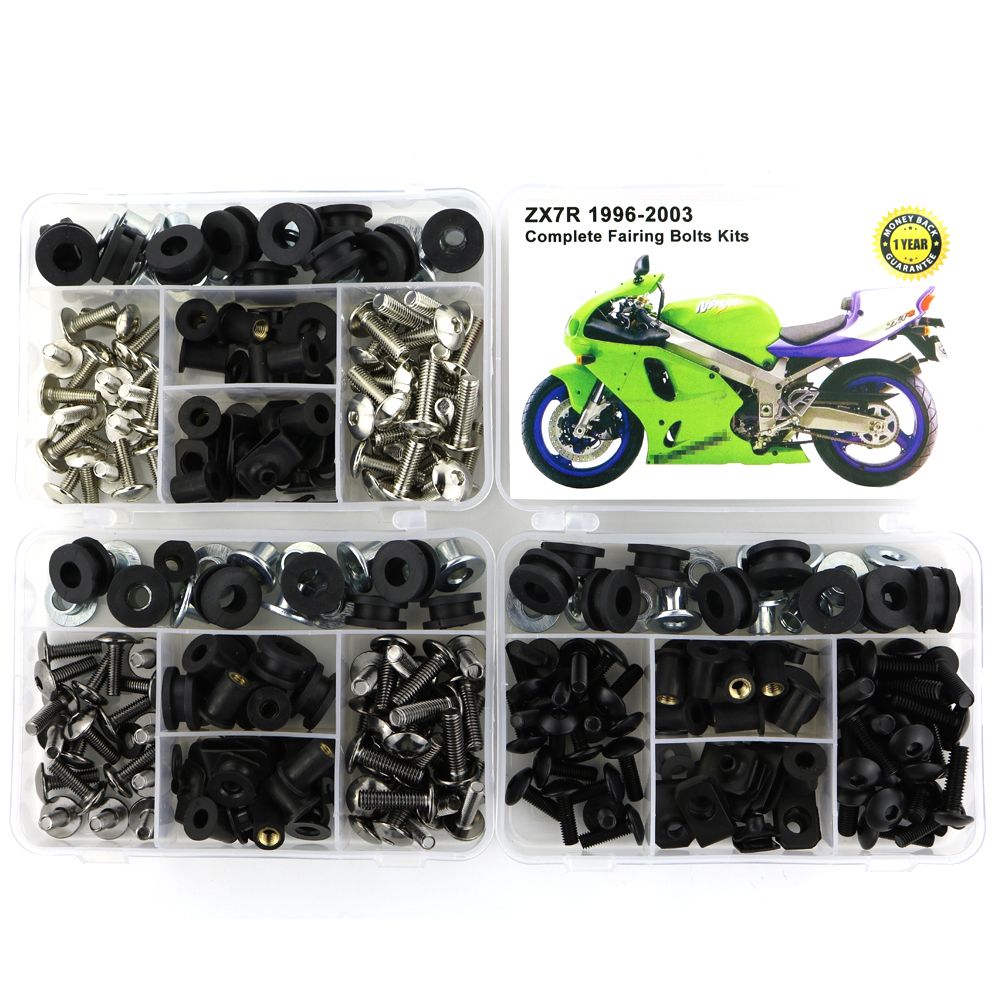 カワサキ ZX-7R 1996-2003 用 フェアリングボルトキット サイドカバー付き