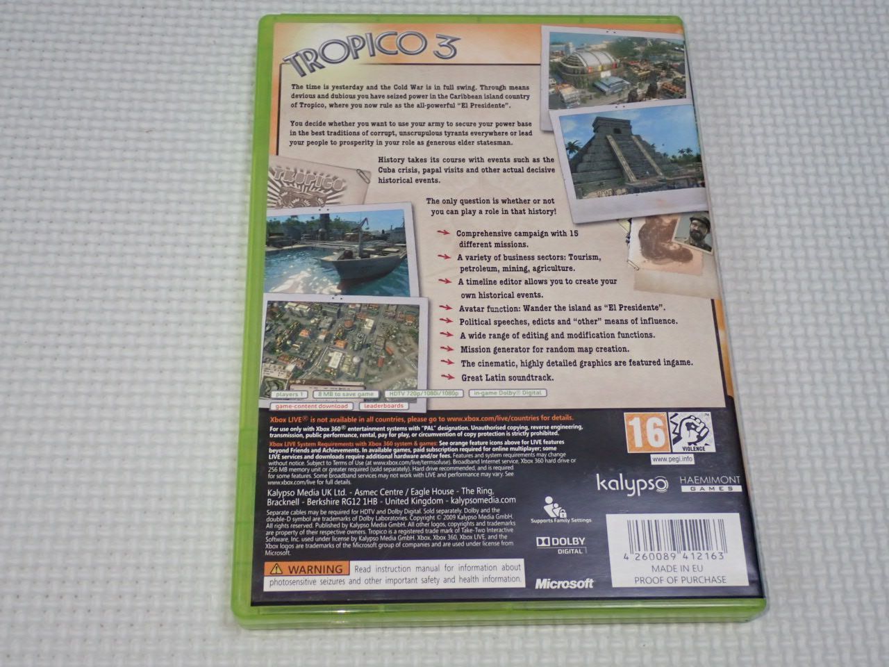 xbox360☆TROPICO 3 海外版 EU版 PAL☆箱付・説明書付・ソフト付☆動作