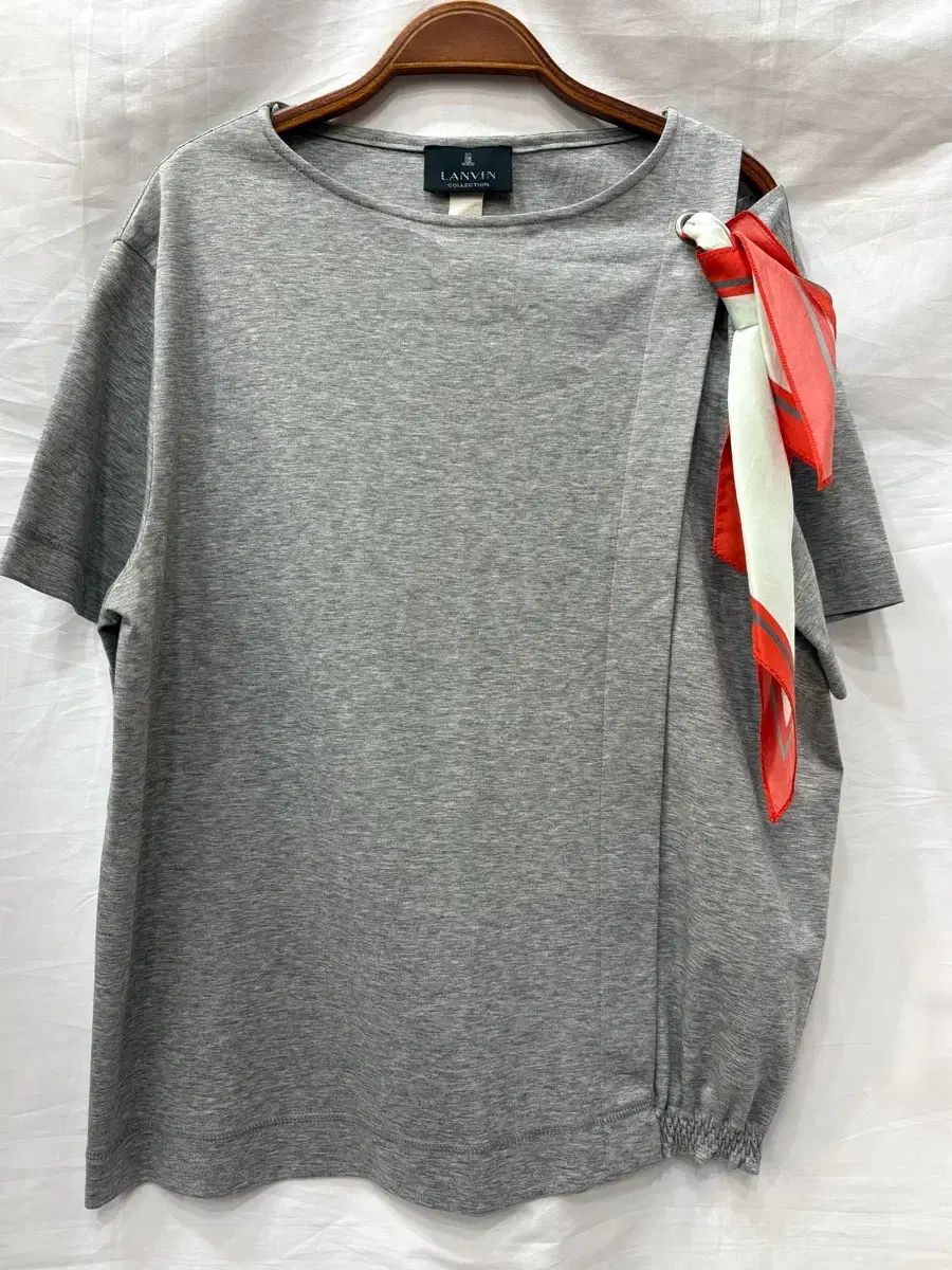 ランバンコレクション グレー スカーフ Tシャツ 55 66 サイズ