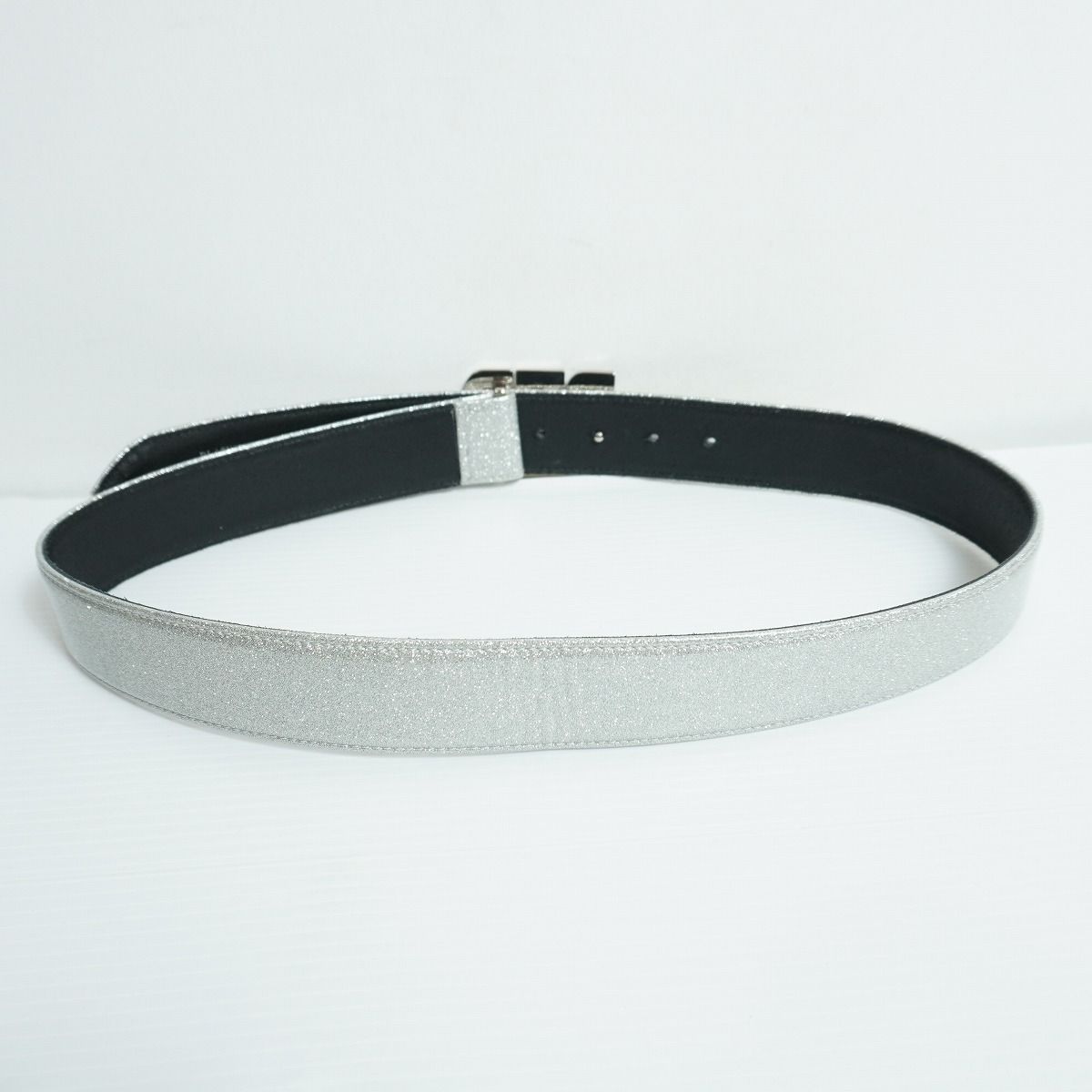 美品 BLACK EYE PATCH ブラックアイパッチ GLITTERED LETTERS BELT