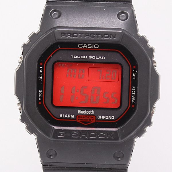 美品】G-SHOCK GW-B5600 電波ソーラー 箱あり レッド液晶 美品 稼働 保/箱付 カシオ Gショック GW-B5600 電波ソーラー デジタル