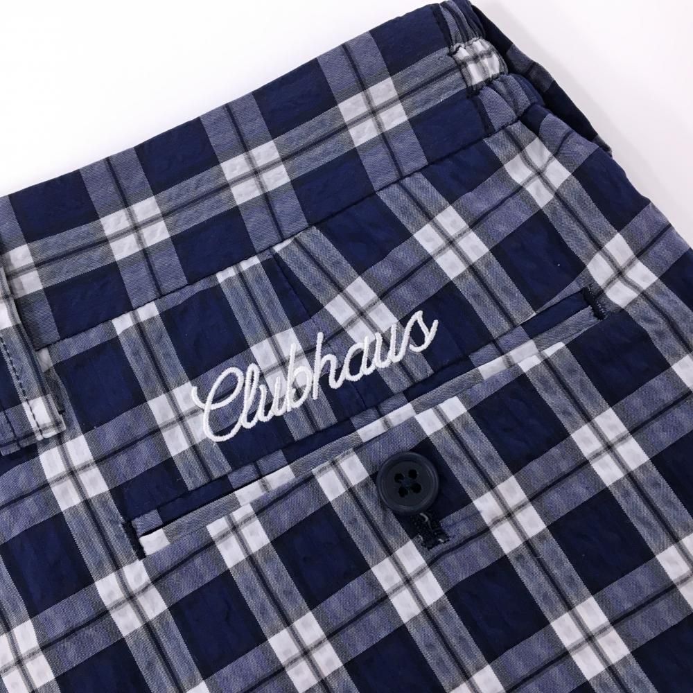 超美品】クラブハウス パンツ ネイビー×白 チェック サッカー生地風