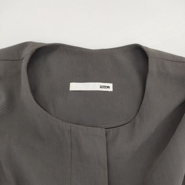 evam eva no collar coat ノーカラーコート E221T021 比翼ボタン
