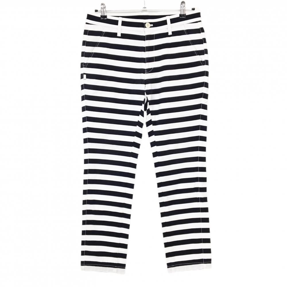 ジャックバニー パンツ 白×ネイビー ボーダー ストレッチ メンズ 4(M