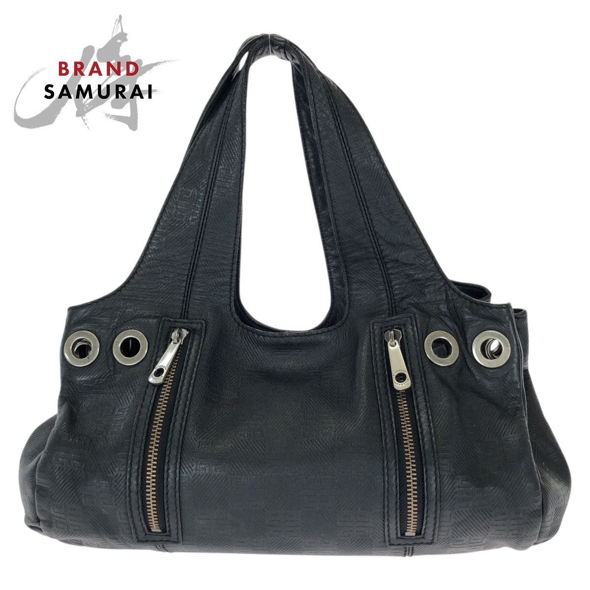 美品 GIVENCHY ジバンシィ ヴィンテージ ブラック 黒 シルバー金具 レザー トートバッグ ショルダーバッグ レディース 603442【中古】