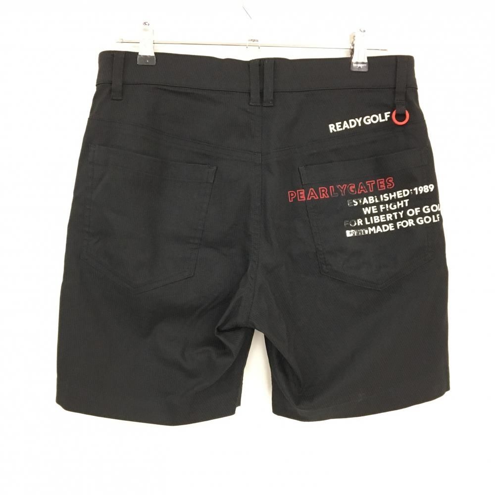 パーリーゲイツ ハーフパンツ 黒 ロゴレッド刺しゅう メンズ 4(M