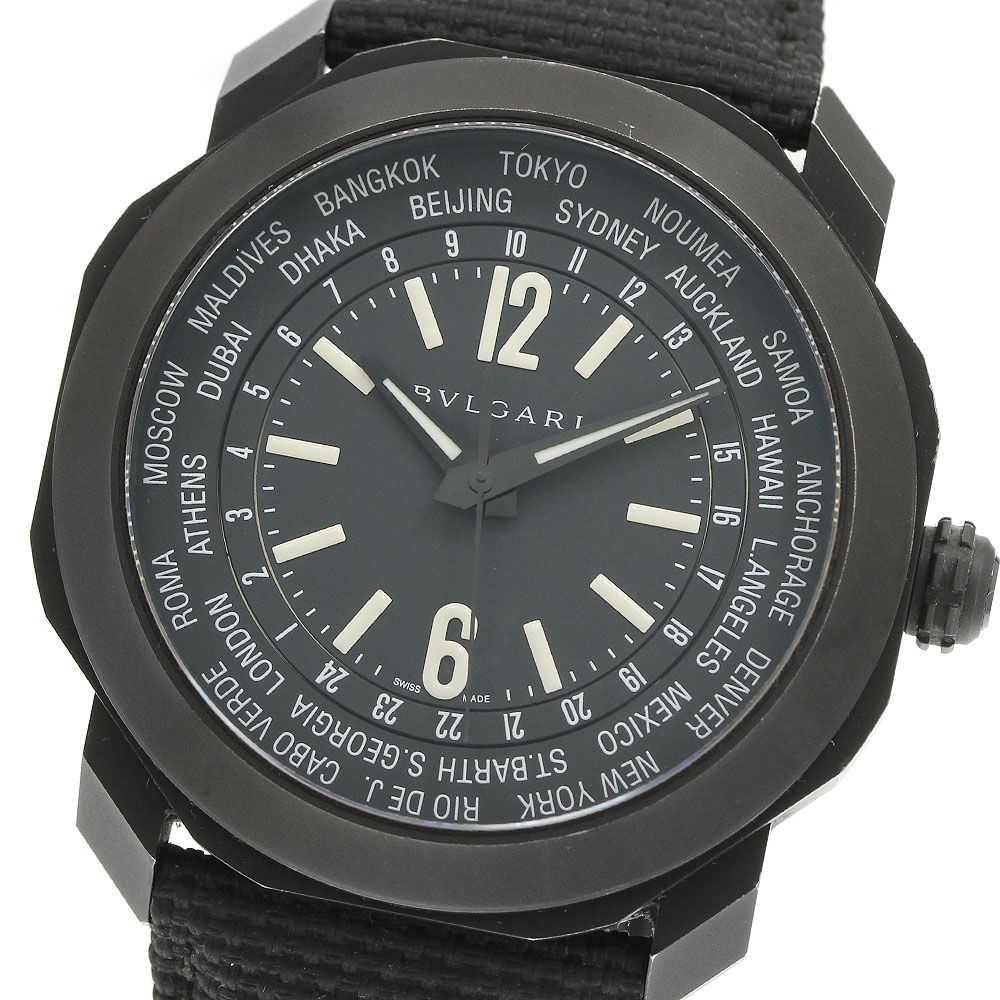 ブルガリ BVLGARI OC41SWT/103486 オクト ローマ ワールドタイマー 自動巻き メンズ 良品 箱・保証書付き_972063
