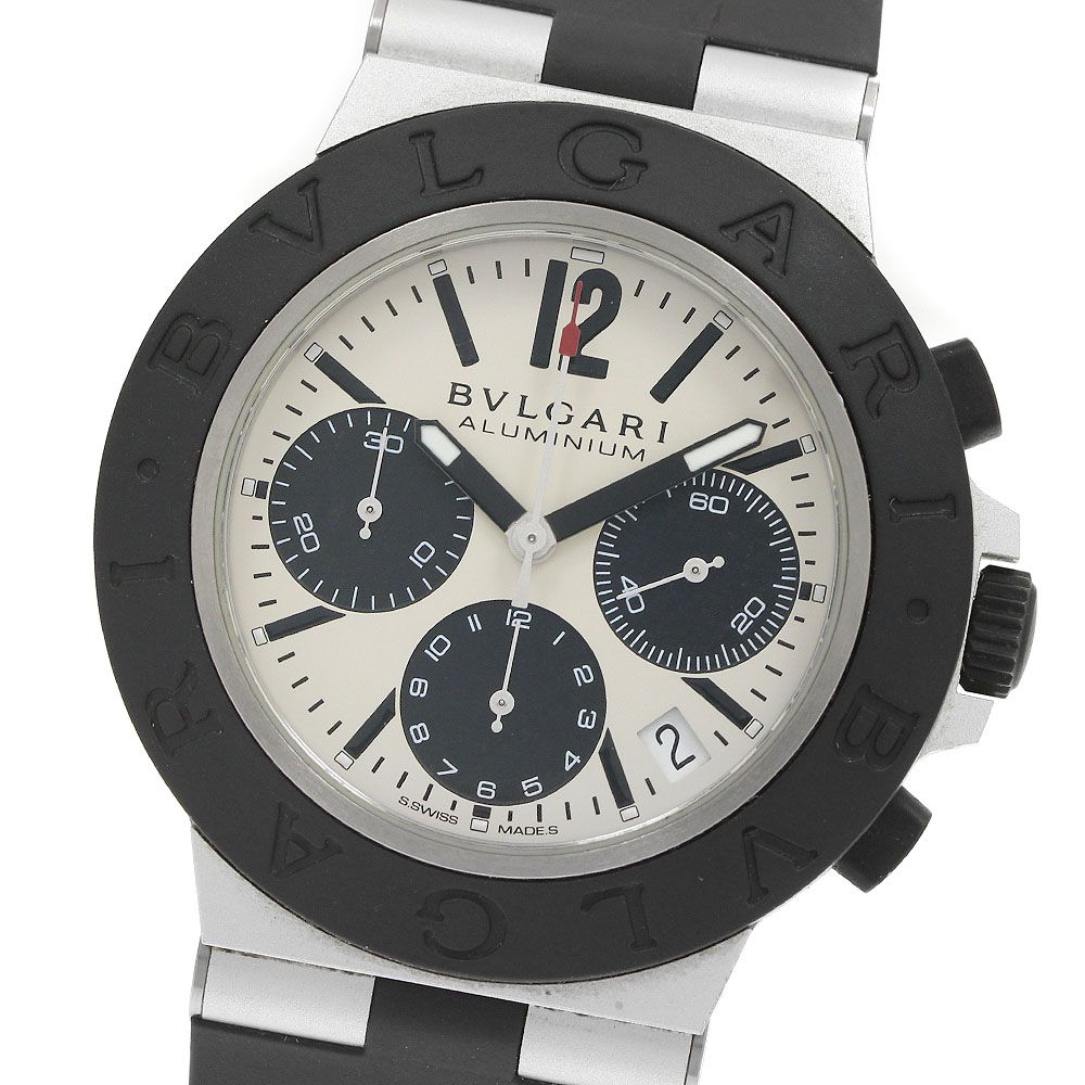ブルガリ BVLGARI BB40ATCH アルミニウム デイト クロノグラフ 自動巻き メンズ 美品 箱付き_972291 ブルガリ BVLGARI BB40ATCH アルミニウム デイト クロノグラフ 自動